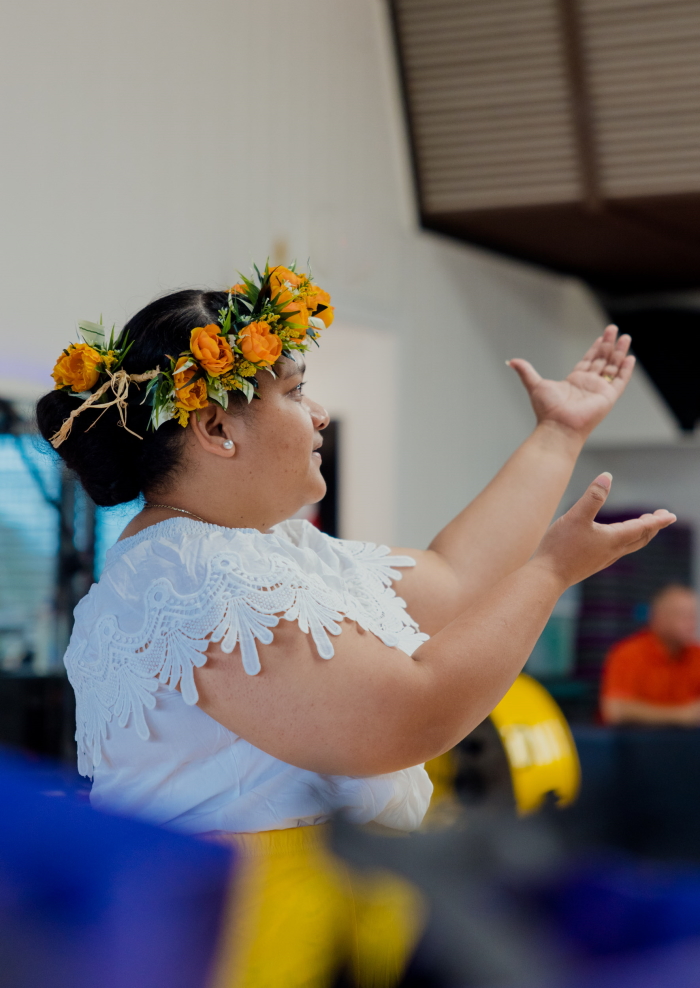 Women wearing a yellow flower crown